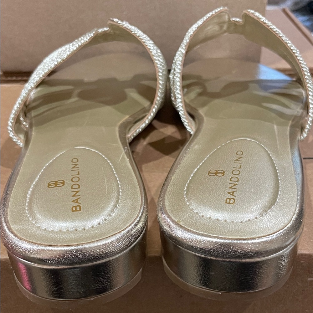 Bandolino Women's Woven Metallic Slide Sandals-New-Size 10 - Picture 5 of 8
